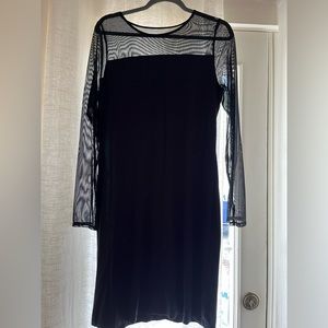 Tommy Bahama Little Black Dress with Mesh Sleeves and Bodice.  SZ Lg. Like New!